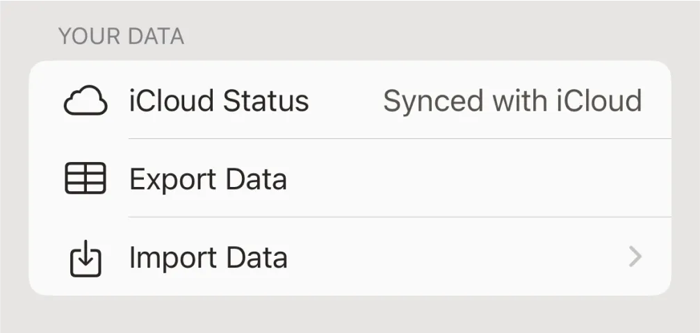 Yesterdays export UI screenshot