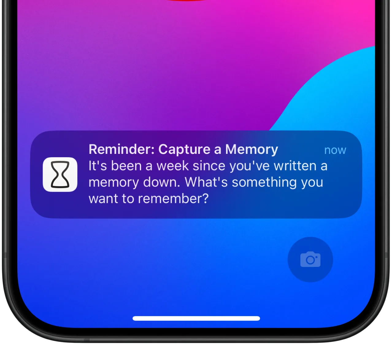 Yesterdays screenshot showing notification